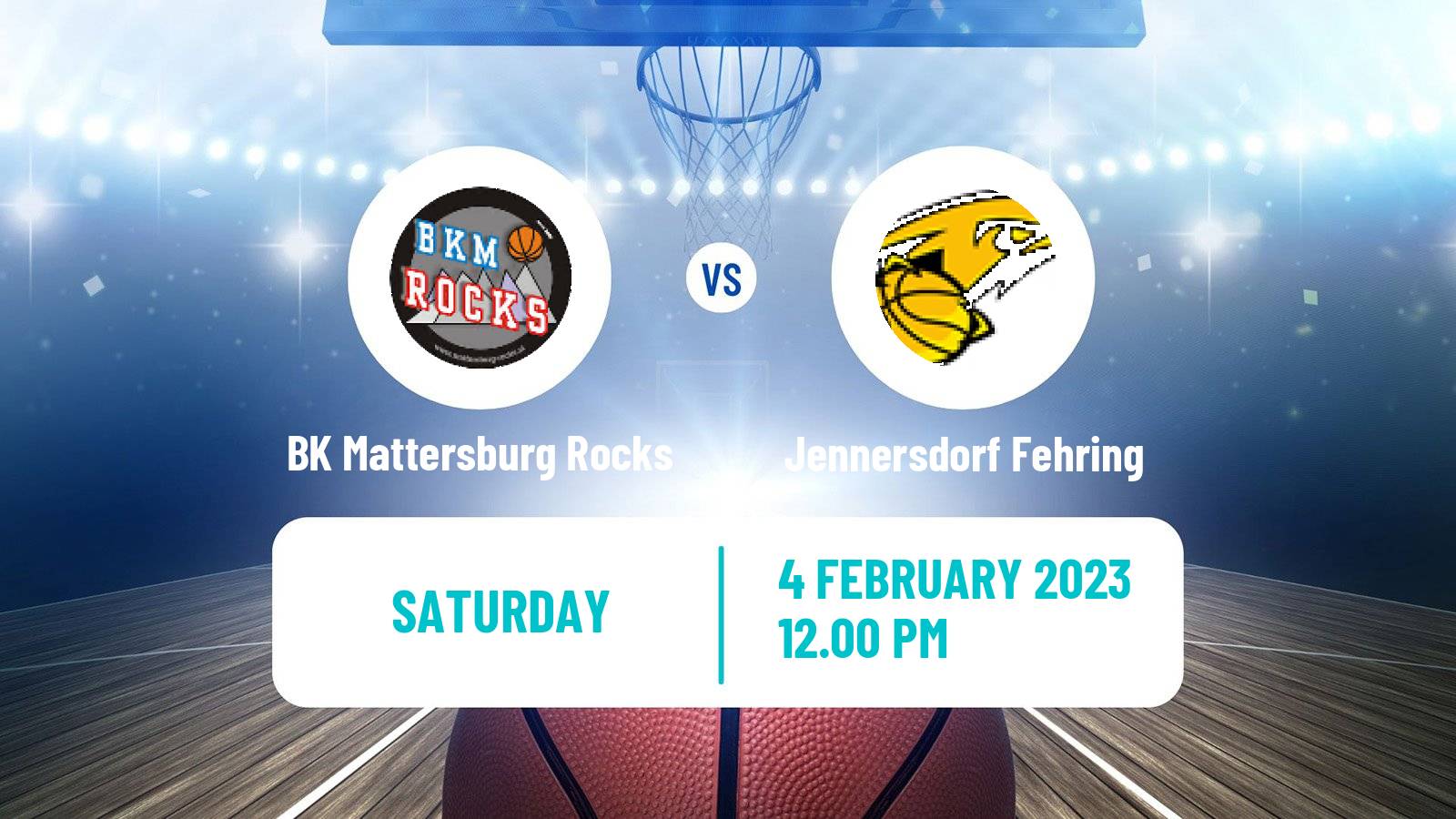 Basketball Austrian Zweite Liga Basketball BK Mattersburg Rocks - Jennersdorf Fehring