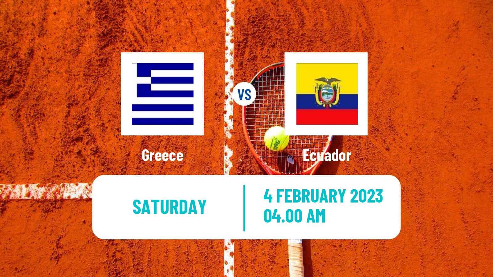 Tennis Davis Cup World Group I Teams Greece - Ecuador