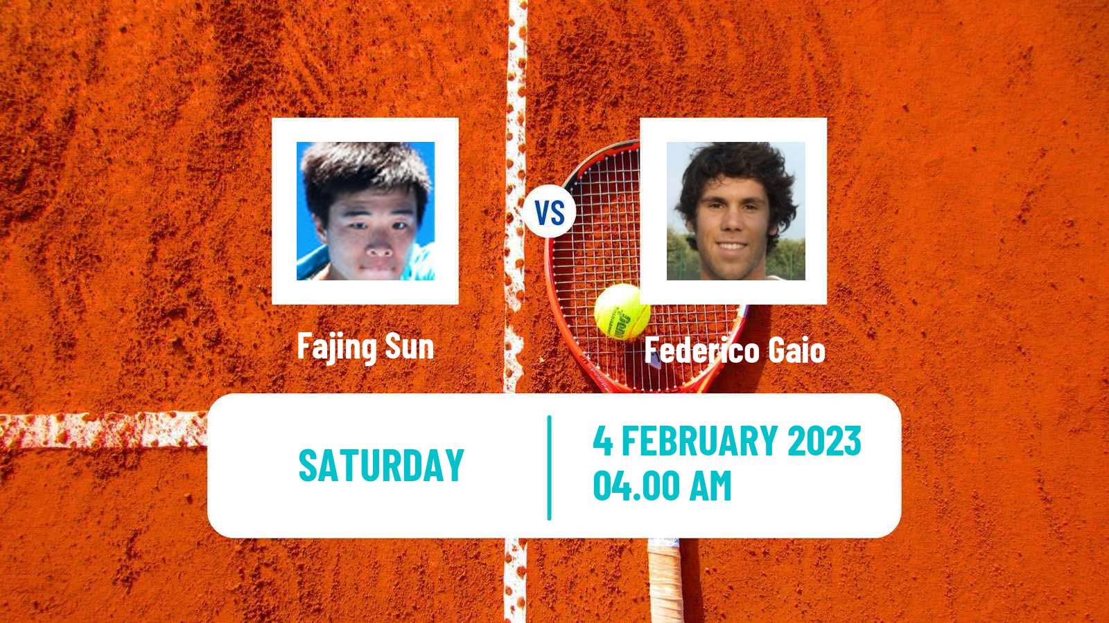 Tennis ITF Tournaments Fajing Sun - Federico Gaio