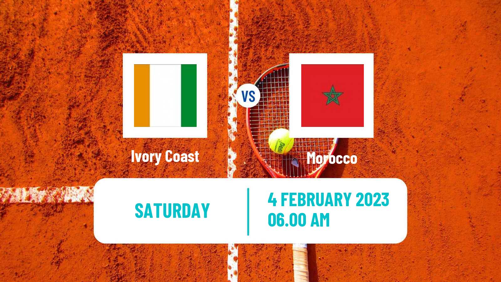 Tennis Davis Cup World Group II Teams Ivory Coast - Morocco