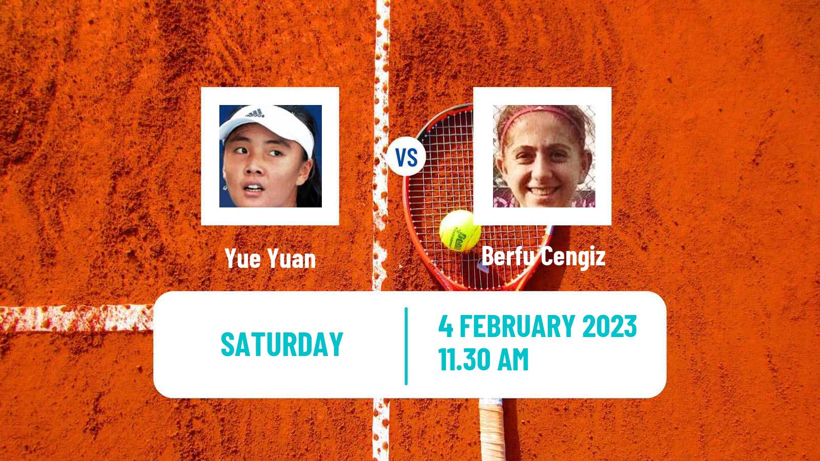 Tennis ITF Tournaments Yue Yuan - Berfu Cengiz