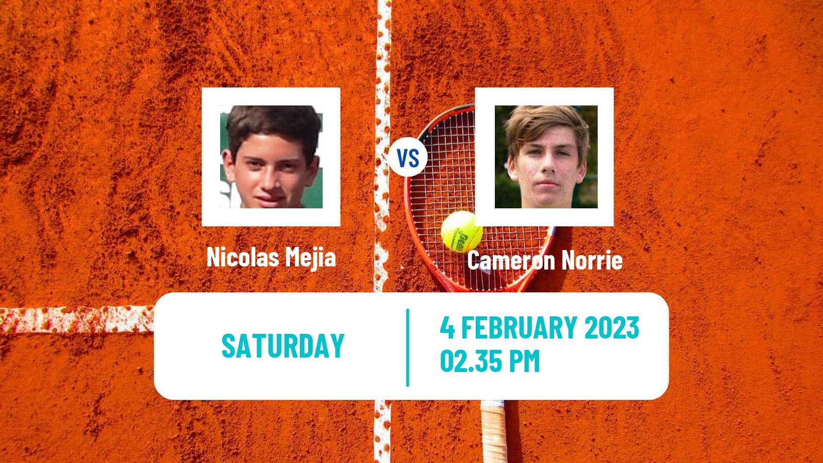 Tennis Davis Cup World Group Nicolas Mejia - Cameron Norrie