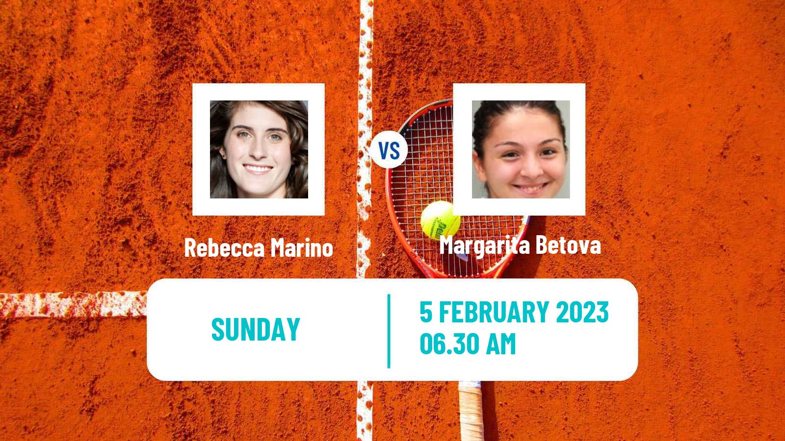 Tennis WTA Abu Dhabi Rebecca Marino - Margarita Betova