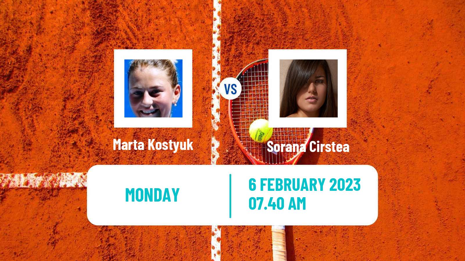 Tennis WTA Abu Dhabi Marta Kostyuk - Sorana Cirstea