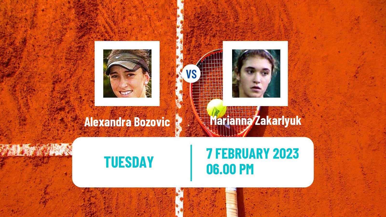 Tennis ITF Tournaments Alexandra Bozovic - Marianna Zakarlyuk