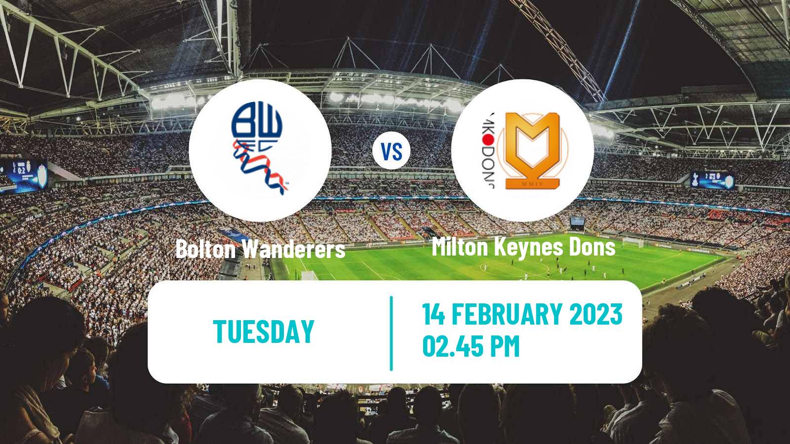 Soccer English League One Bolton Wanderers - Milton Keynes Dons