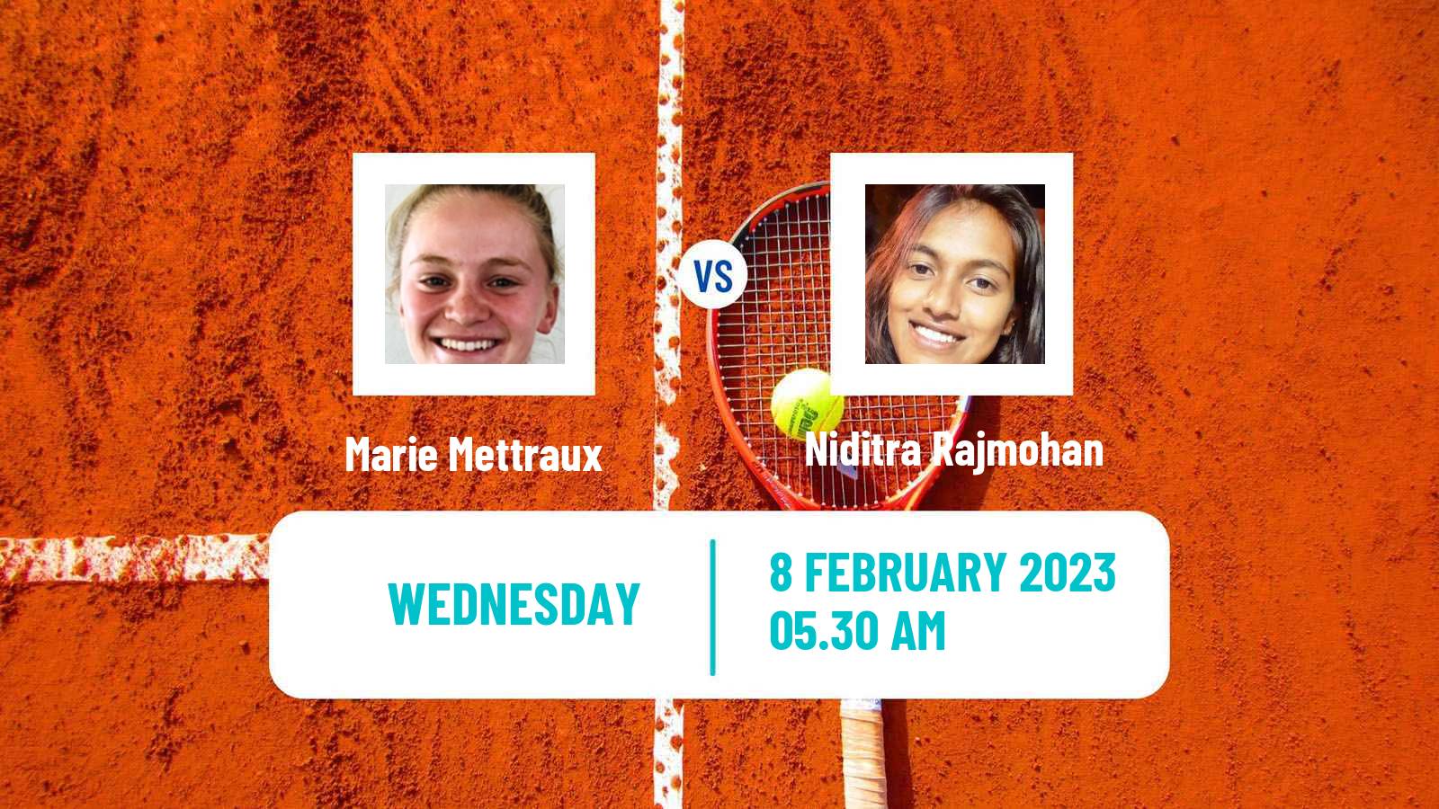 Tennis ITF Tournaments Marie Mettraux - Niditra Rajmohan