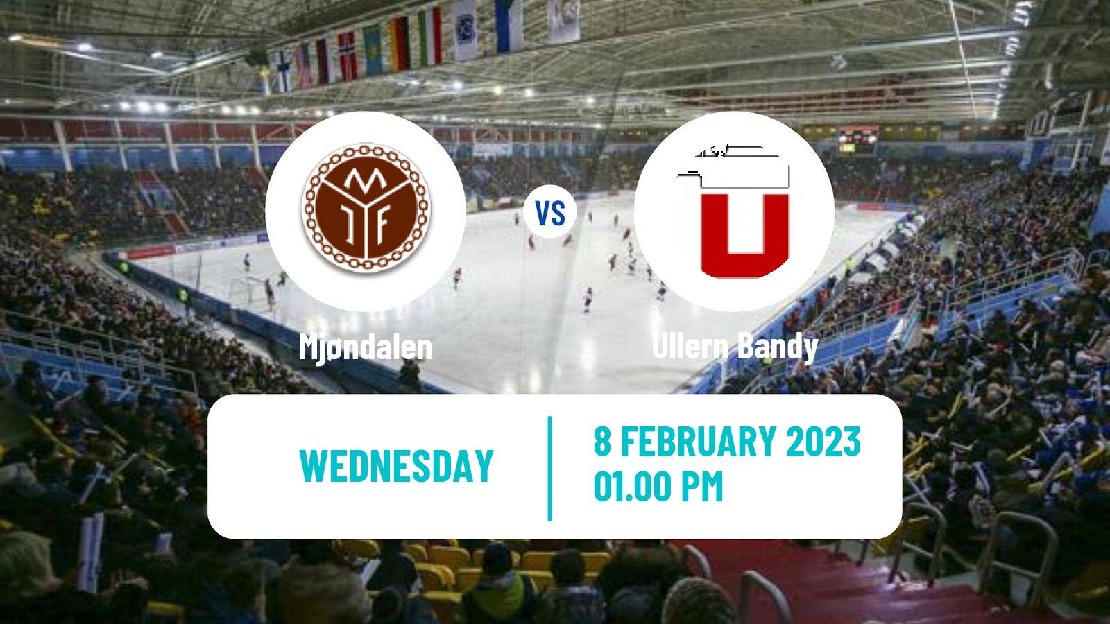 Bandy Norwegian Eliteserien Bandy Mjøndalen - Ullern