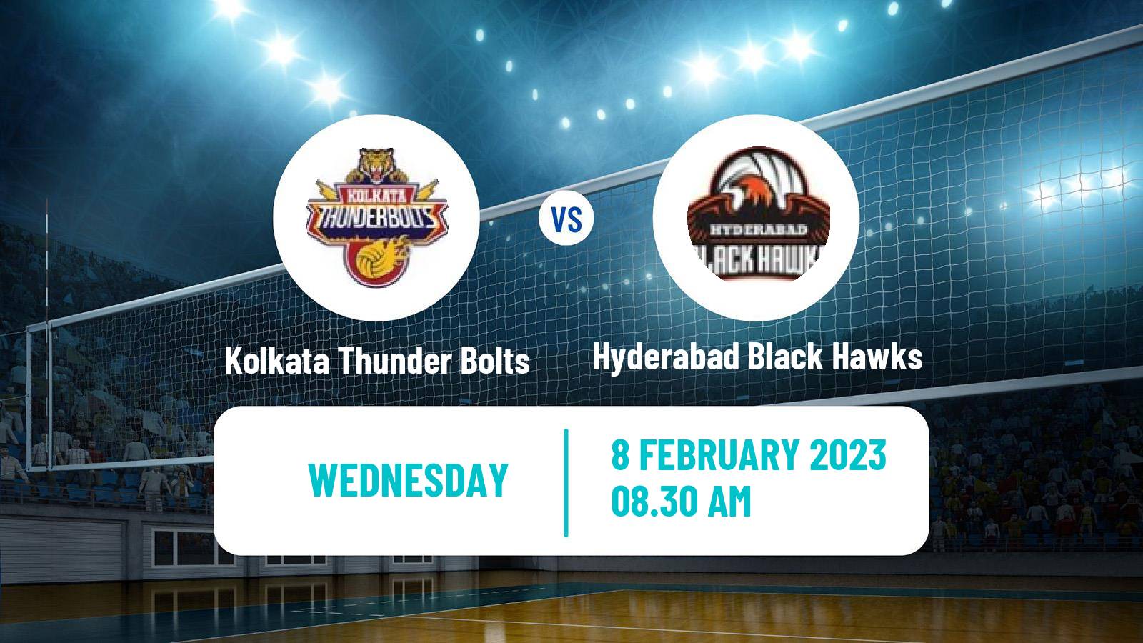 Volleyball Indian Prime Volleyball Kolkata Thunder Bolts - Hyderabad Black Hawks