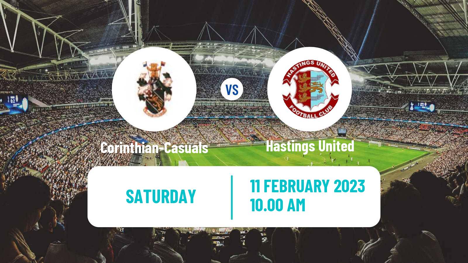 Soccer English Isthmian League Premier Division Corinthian-Casuals - Hastings United