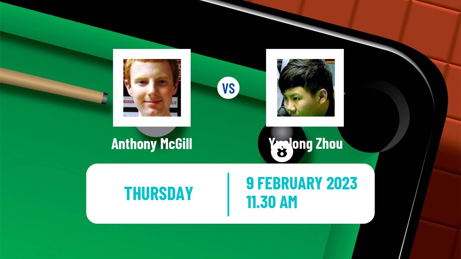 Snooker Snooker Anthony McGill - Yuelong Zhou