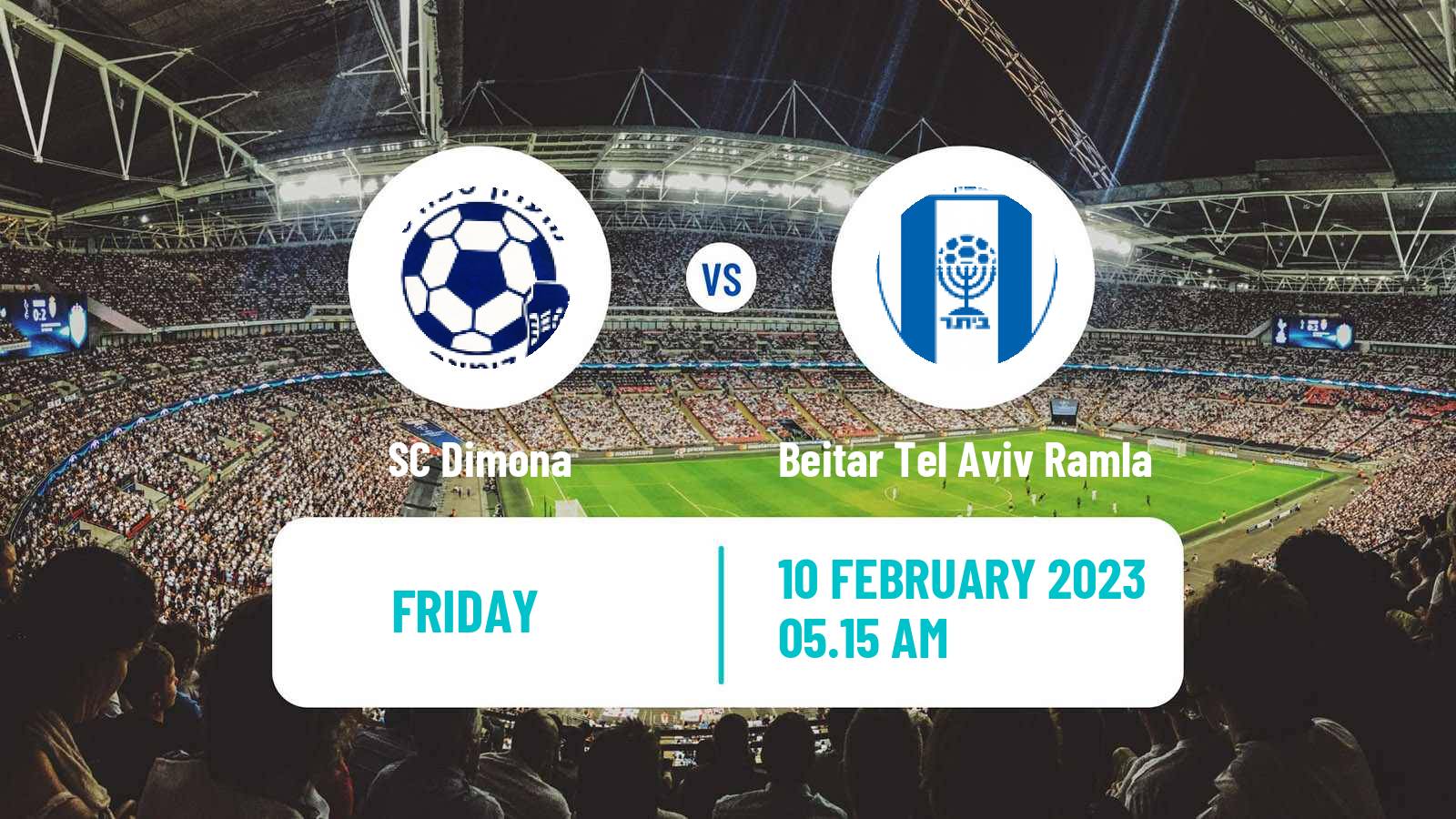 Soccer Israeli Liga Alef South Dimona - Beitar Tel Aviv Ramla