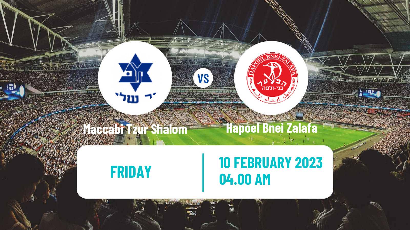 Soccer Israeli Liga Alef North Maccabi Tzur Shalom - Hapoel Bnei Zalafa