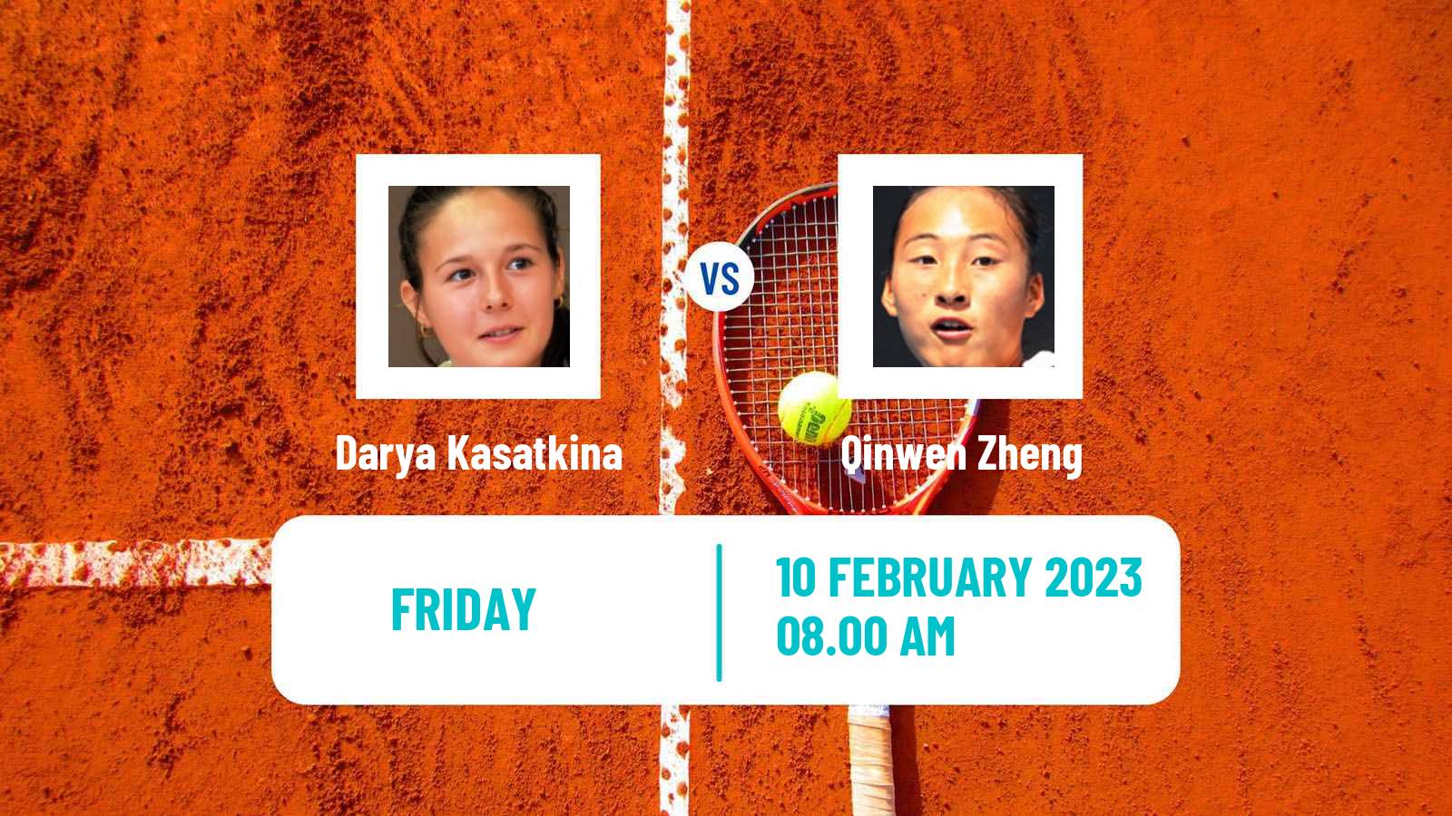 Tennis WTA Abu Dhabi Darya Kasatkina - Qinwen Zheng