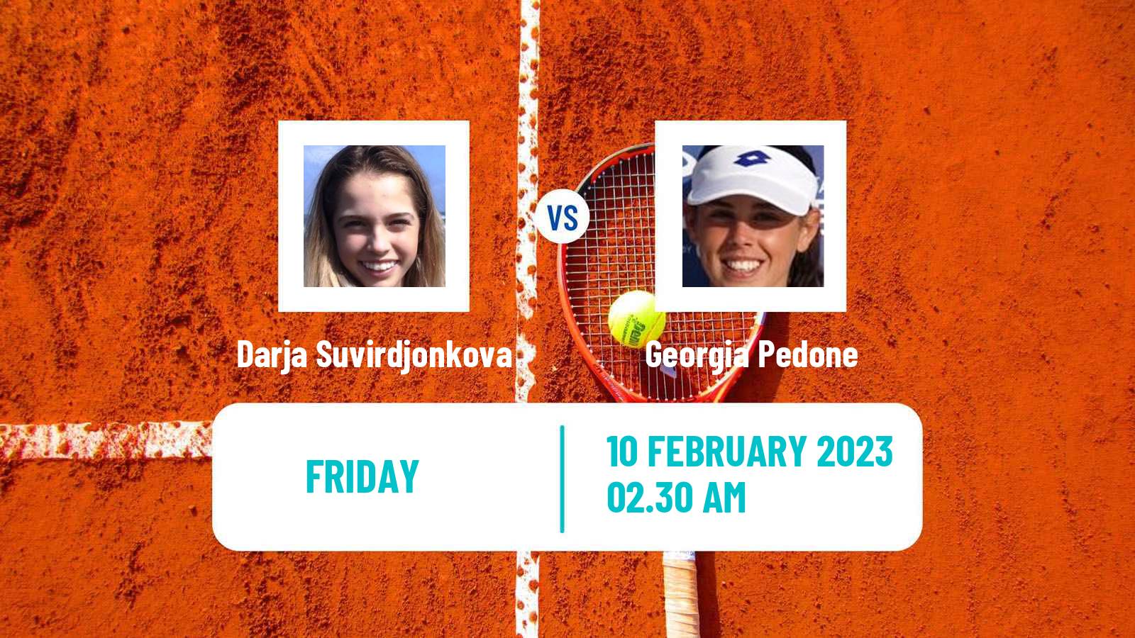 Tennis ITF Tournaments Darja Suvirdjonkova - Georgia Pedone