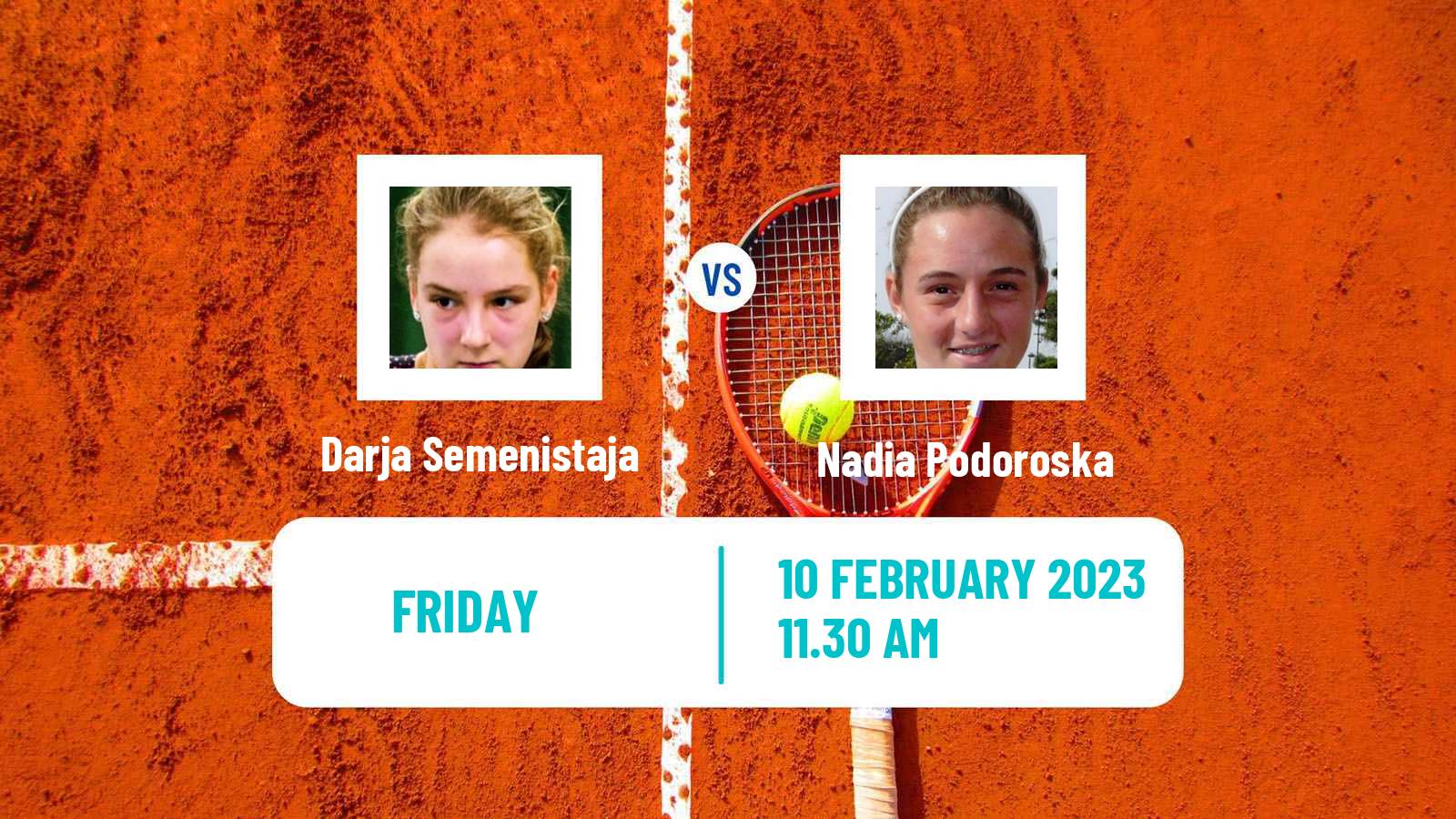 Tennis ITF Tournaments Darja Semenistaja - Nadia Podoroska