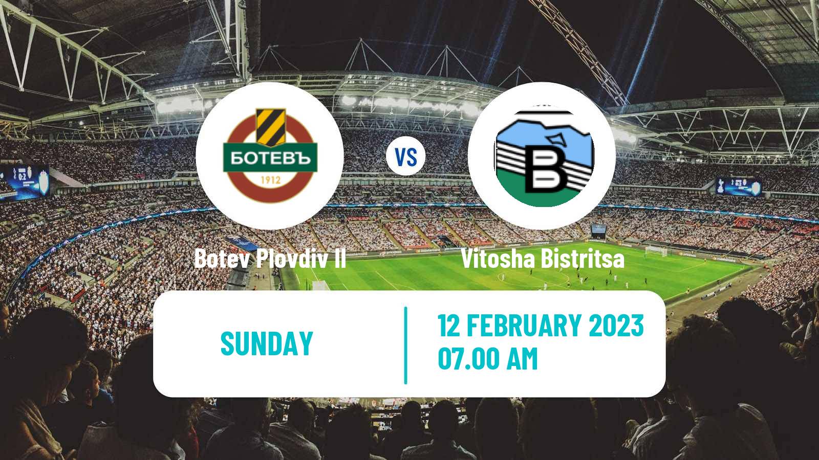 Soccer Bulgarian Vtora Liga Botev Plovdiv II - Vitosha Bistritsa