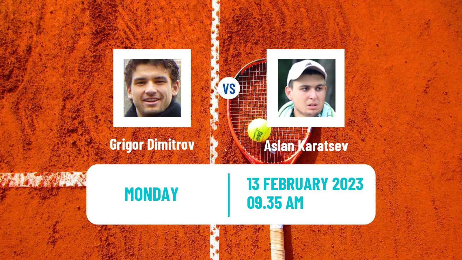 Tennis ATP Rotterdam Grigor Dimitrov - Aslan Karatsev