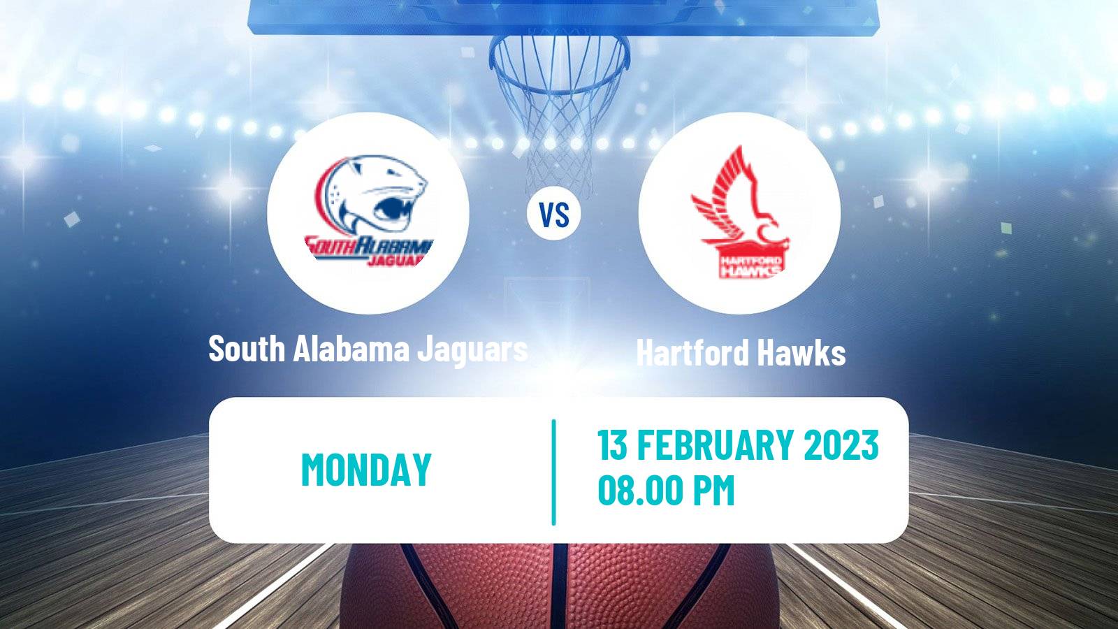 Basketball NCAA College Basketball South Alabama Jaguars - Hartford Hawks