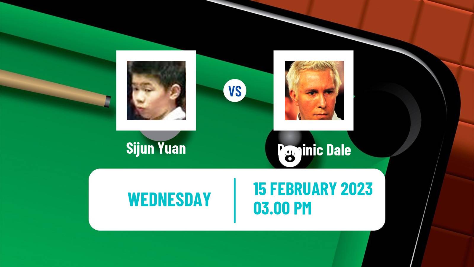 Snooker Snooker Sijun Yuan - Dominic Dale