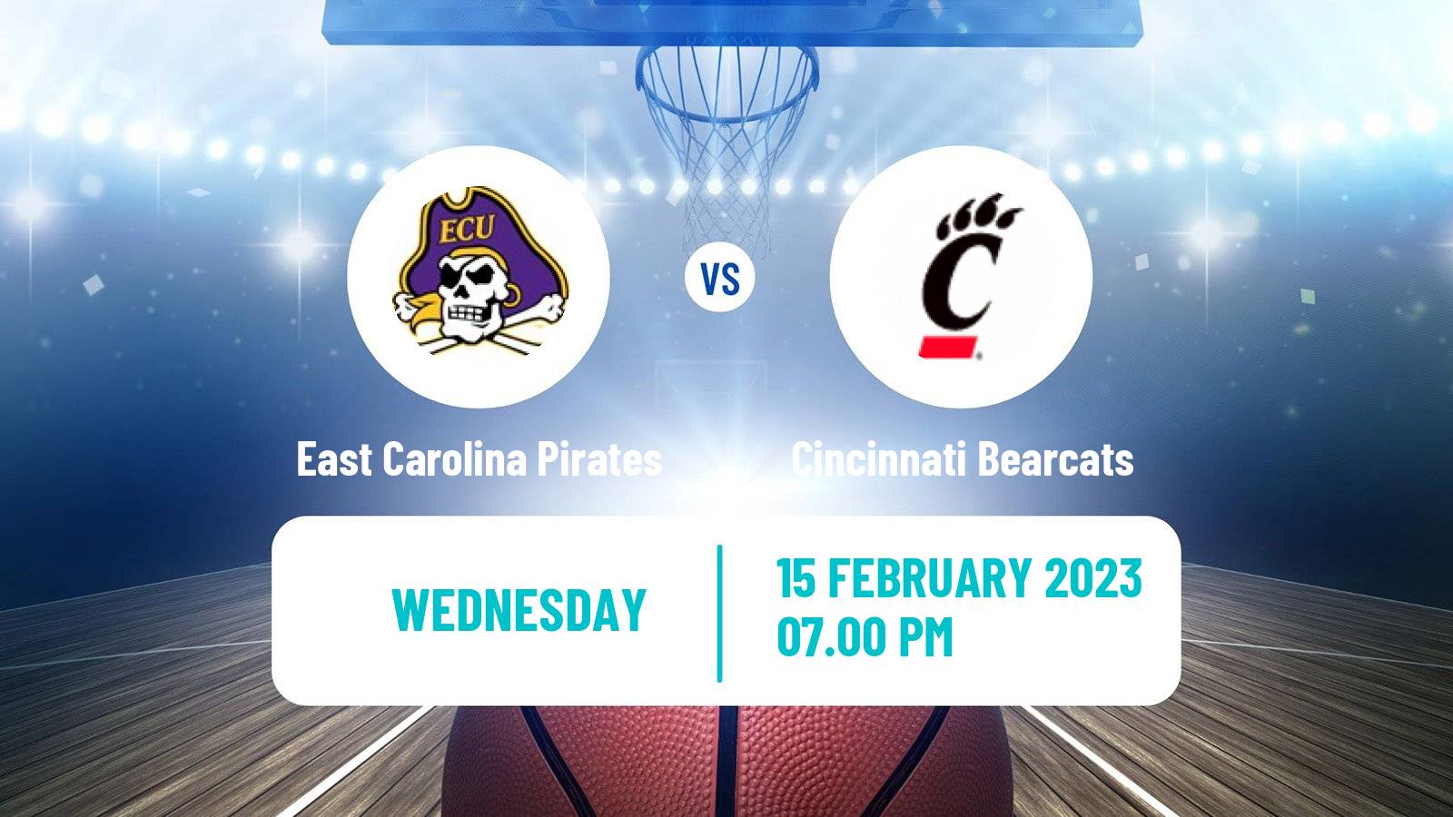 Basketball NCAA College Basketball East Carolina Pirates - Cincinnati Bearcats