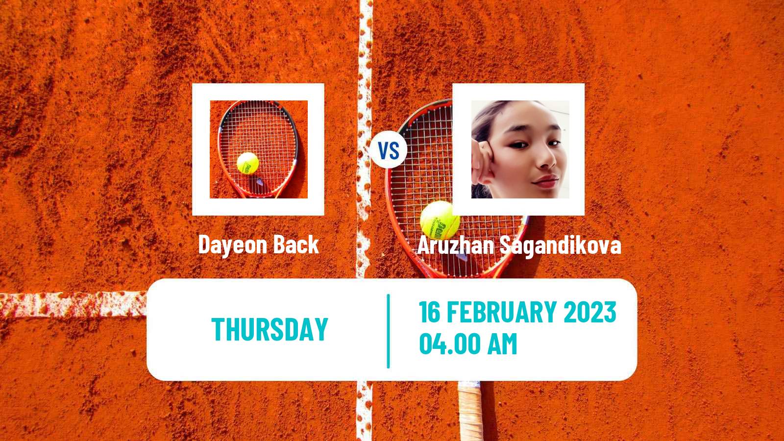 Tennis ITF Tournaments Dayeon Back - Aruzhan Sagandikova