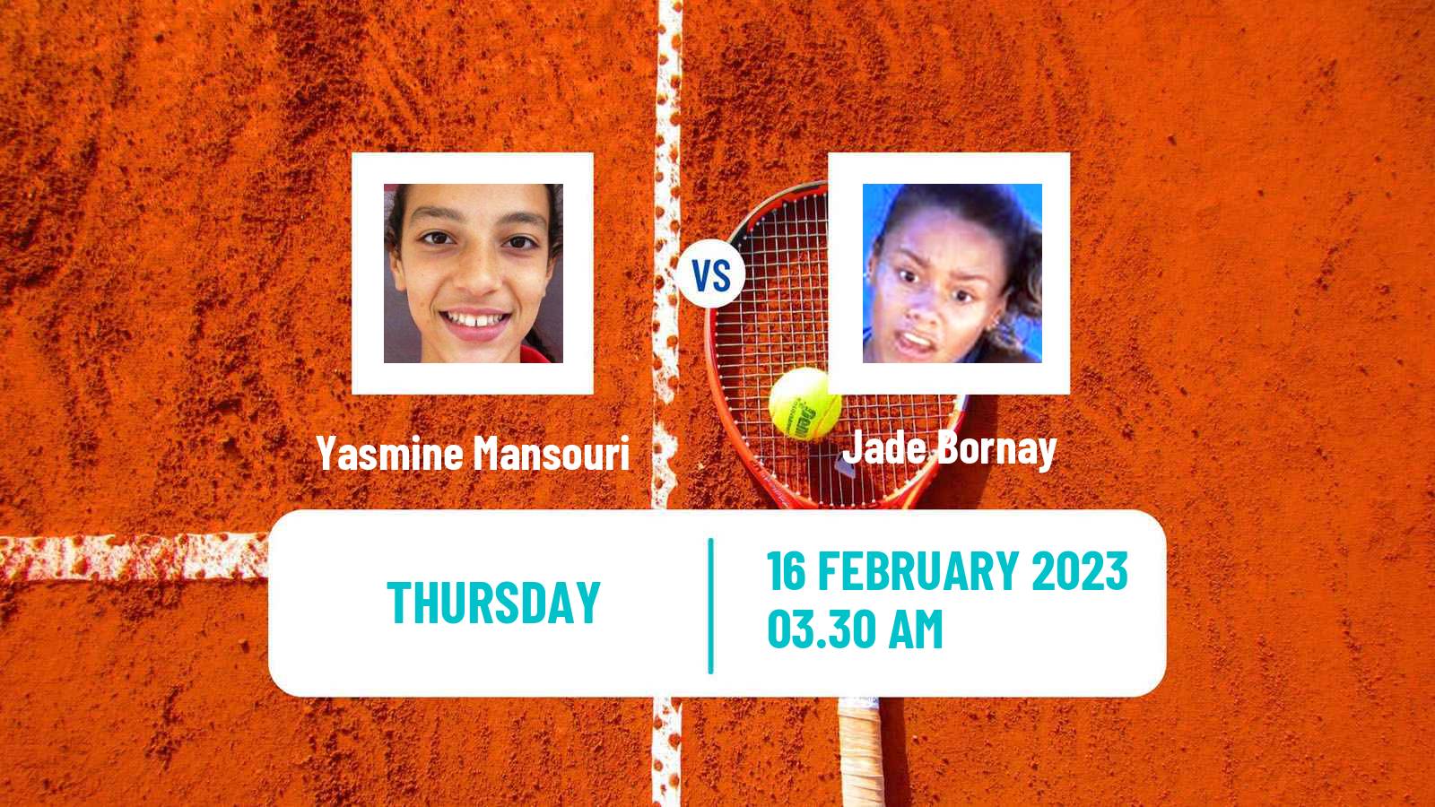Tennis ITF Tournaments Yasmine Mansouri - Jade Bornay