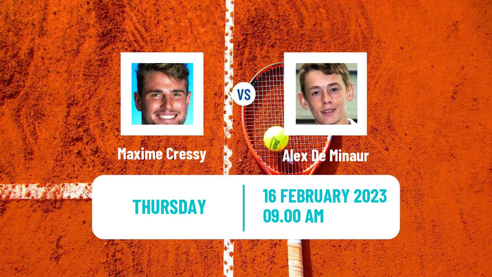 Tennis ATP Rotterdam Maxime Cressy - Alex De Minaur
