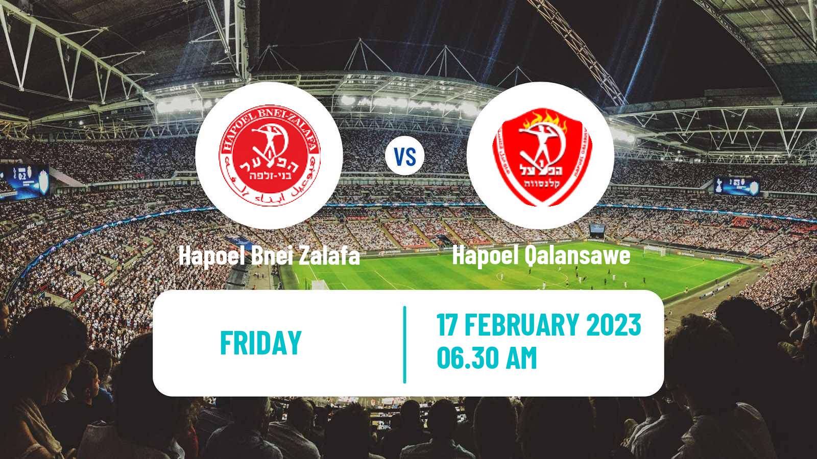 Soccer Israeli Liga Alef North Hapoel Bnei Zalafa - Hapoel Qalansawe