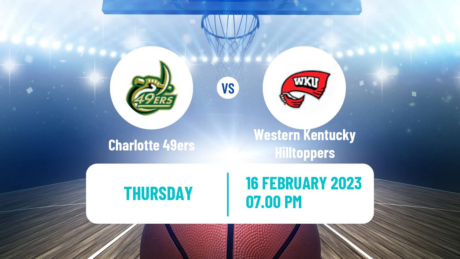 Basketball NCAA College Basketball Charlotte 49ers - Western Kentucky Hilltoppers