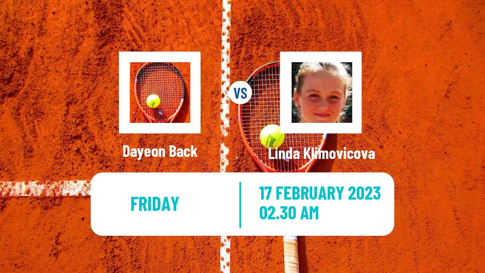 Tennis ITF Tournaments Dayeon Back - Linda Klimovicova