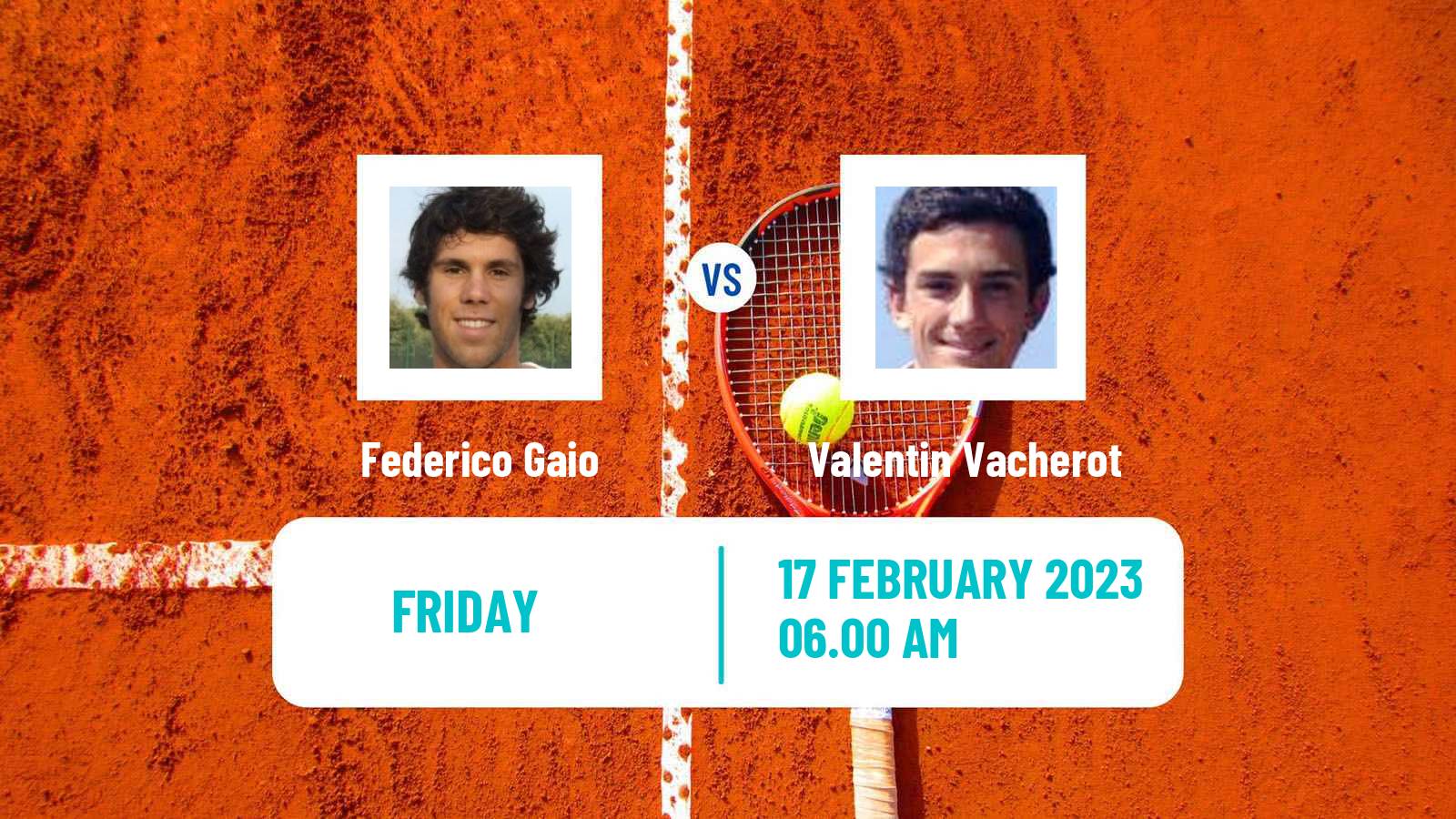 Tennis ITF Tournaments Federico Gaio - Valentin Vacherot