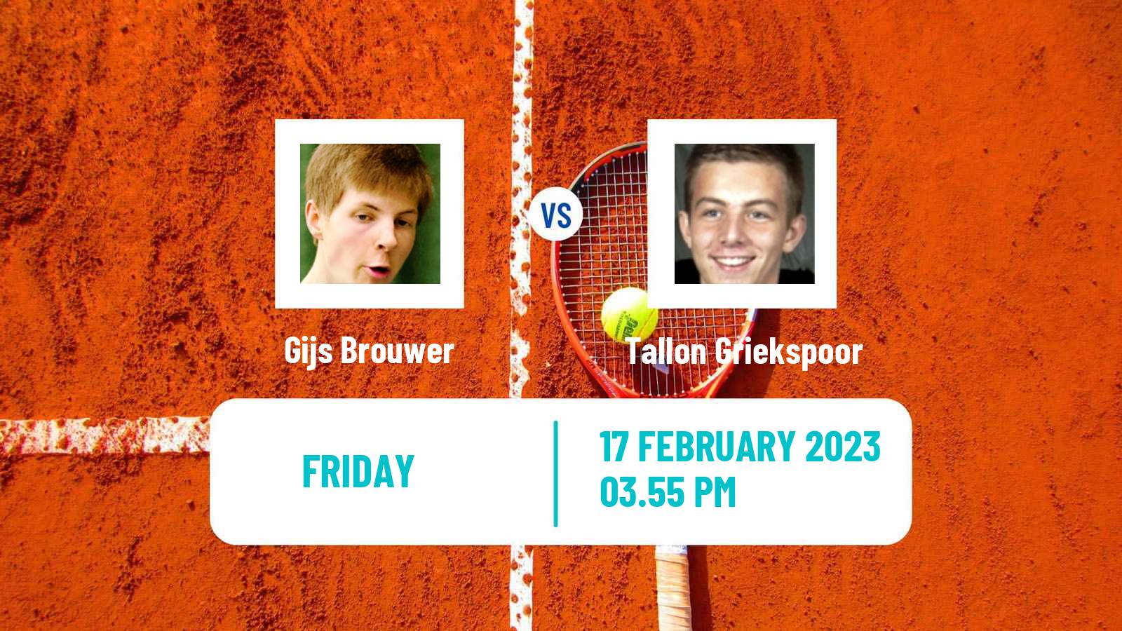 Tennis ATP Rotterdam Gijs Brouwer - Tallon Griekspoor