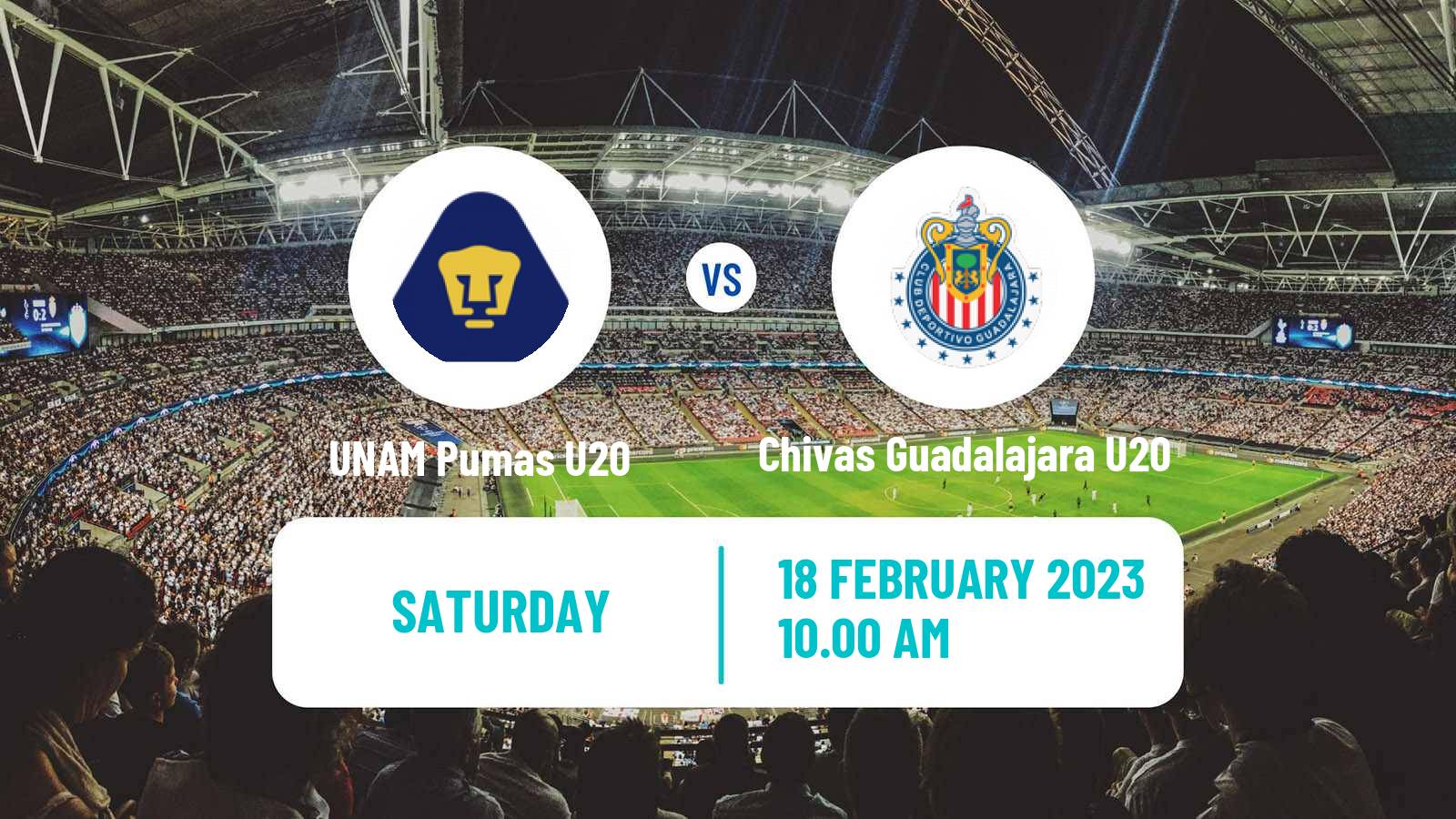 Soccer Mexican Liga MX U20 UNAM Pumas U20 - Chivas Guadalajara U20