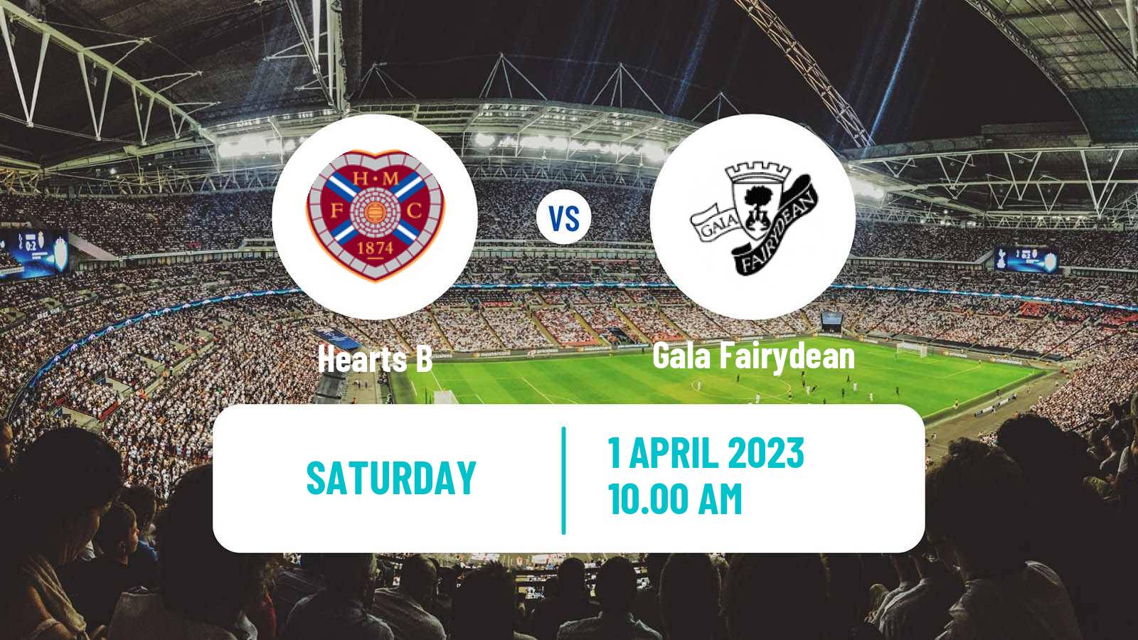 Soccer Scottish Lowland League Hearts B - Gala Fairydean