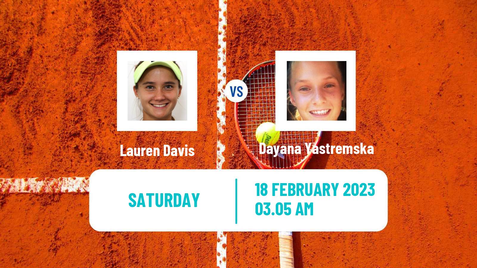 Tennis WTA Dubai Lauren Davis - Dayana Yastremska