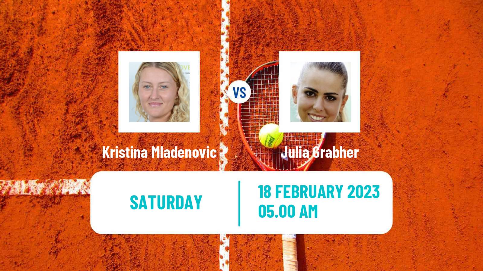Tennis WTA Dubai Kristina Mladenovic - Julia Grabher