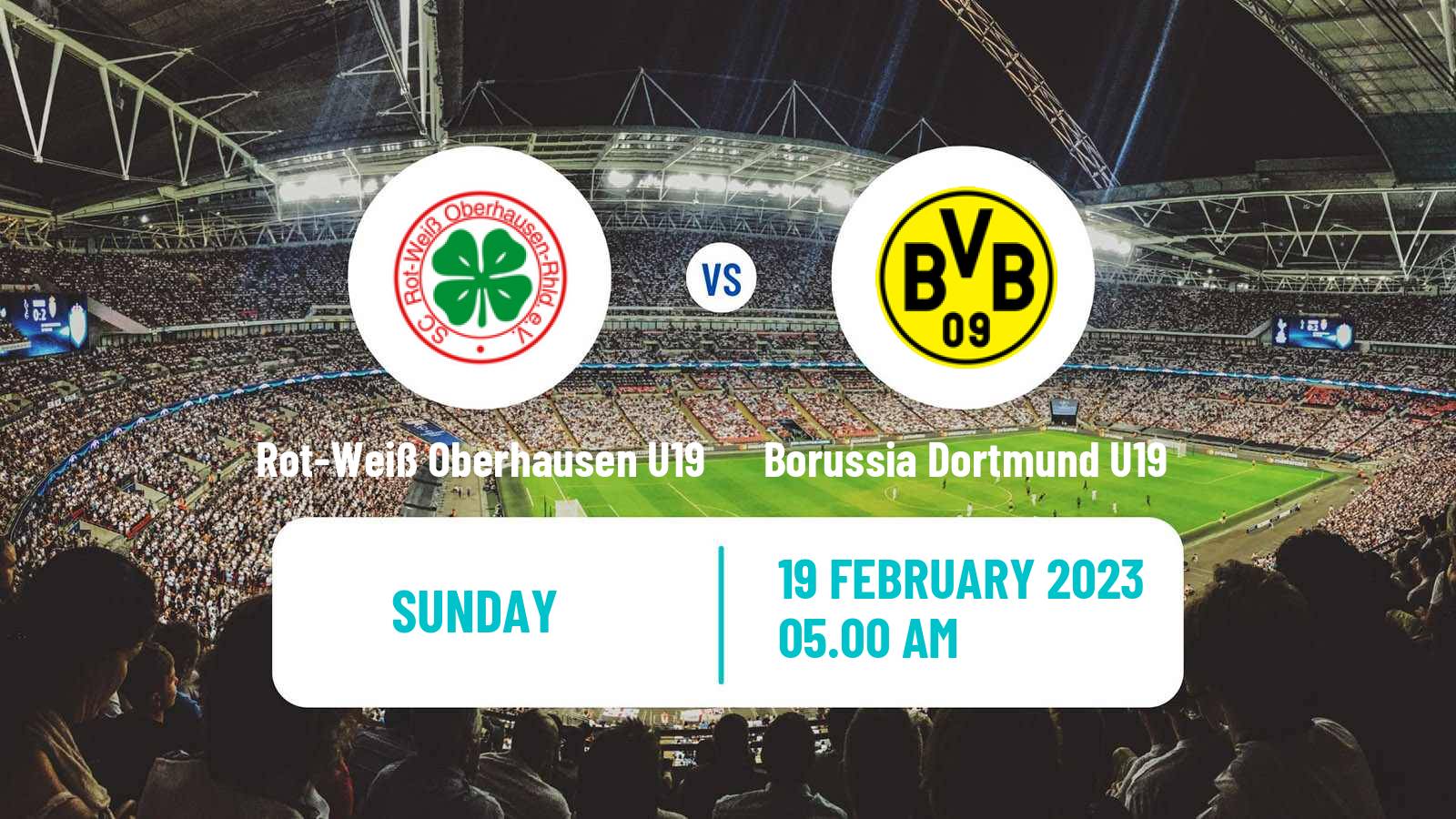 Soccer German Junioren Bundesliga West Rot-Weiß Oberhausen U19 - Borussia Dortmund U19