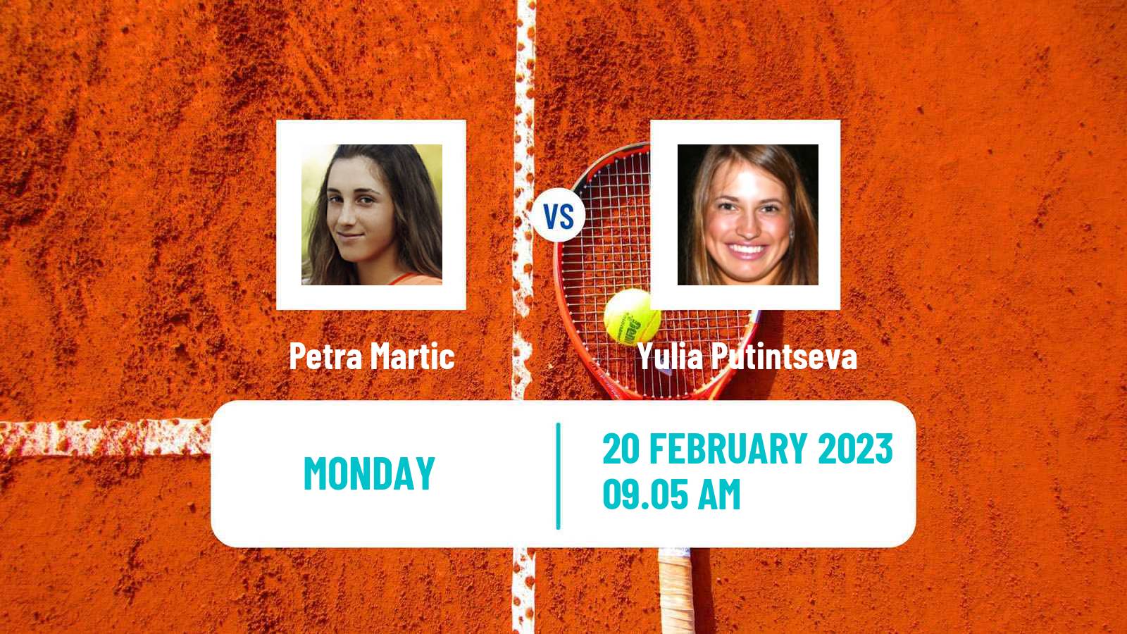 Tennis WTA Dubai Petra Martic - Yulia Putintseva