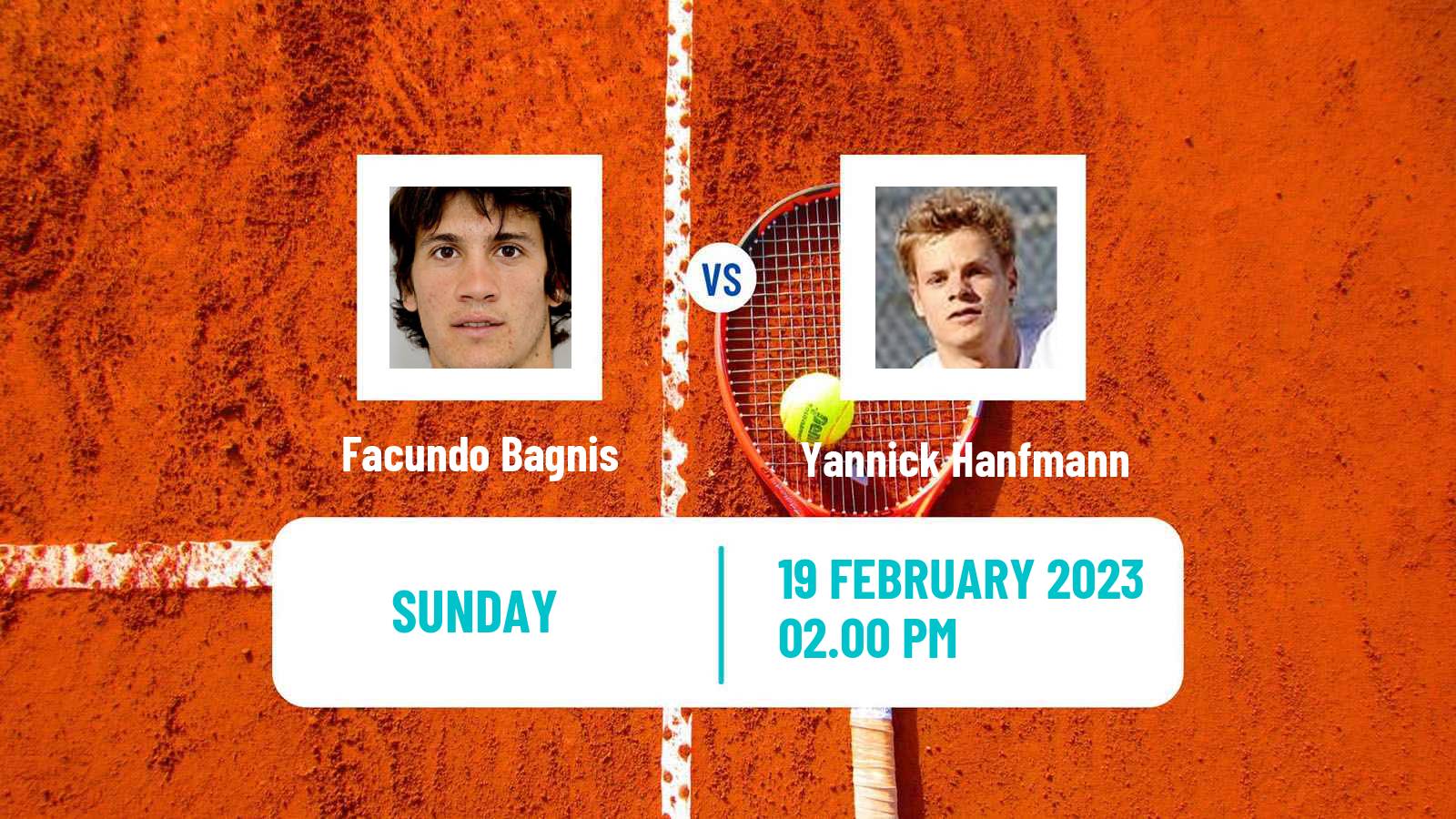 Tennis ATP Rio de Janeiro Facundo Bagnis - Yannick Hanfmann