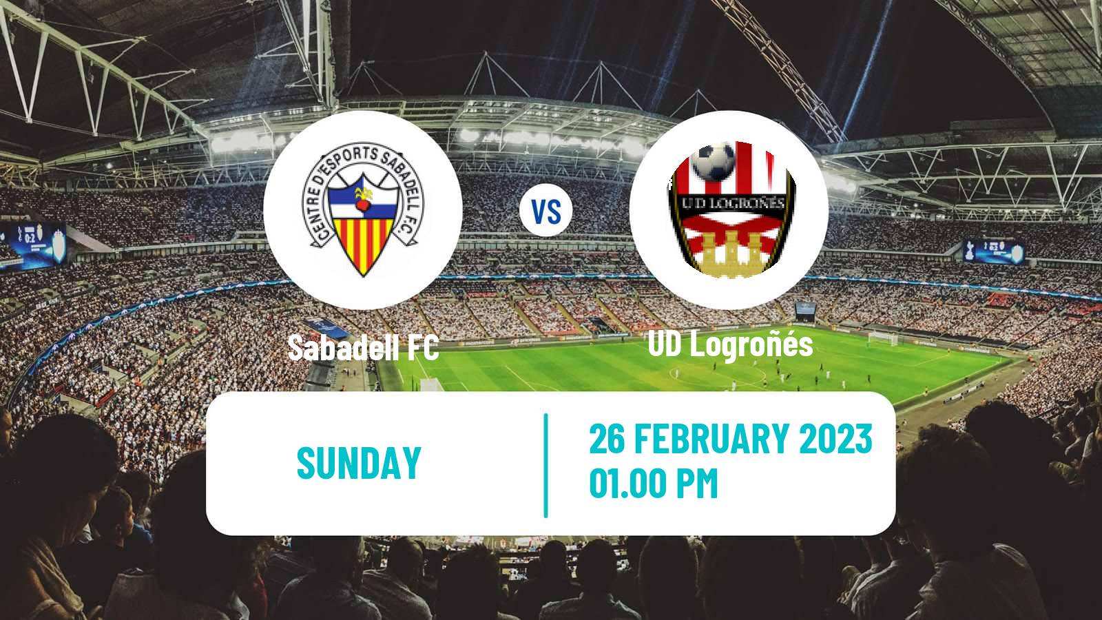 Soccer Spanish Primera RFEF Group 2 Sabadell - UD Logroñés