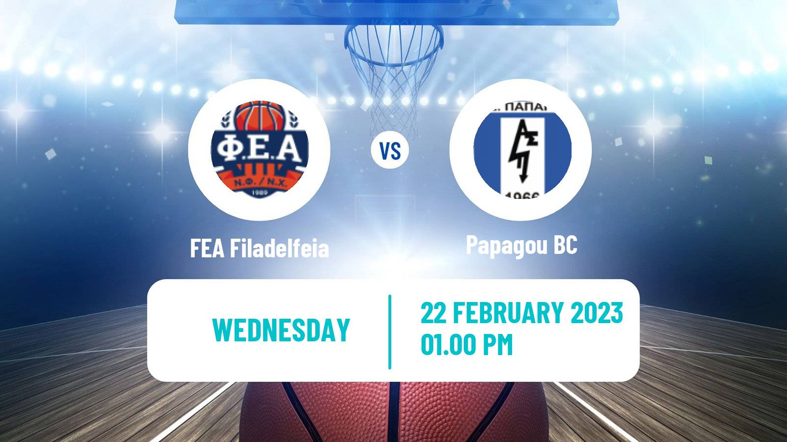 Basketball Greek Elite League Basketball FEA Filadelfeia - Papagou