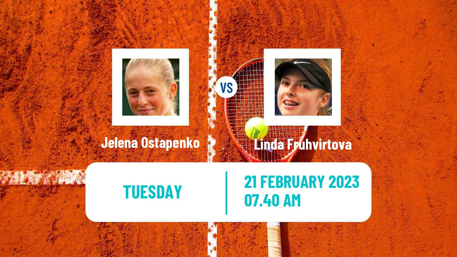 Tennis WTA Dubai Jelena Ostapenko - Linda Fruhvirtova