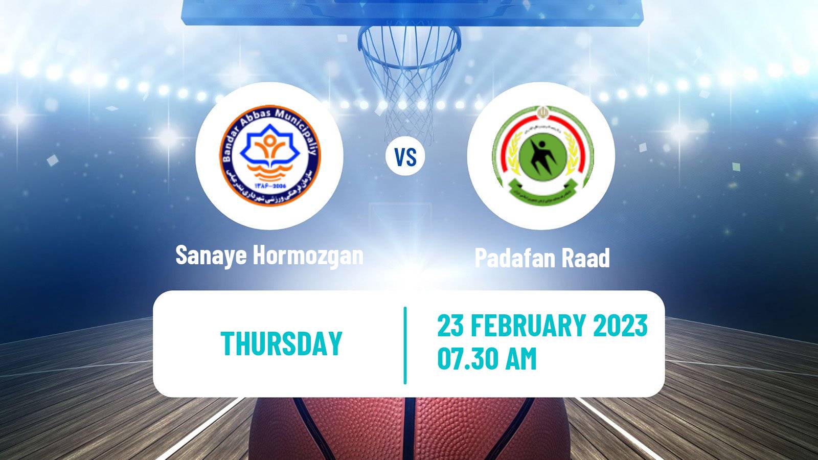 Basketball Iran Super League Basketball Sanaye Hormozgan - Padafan Raad