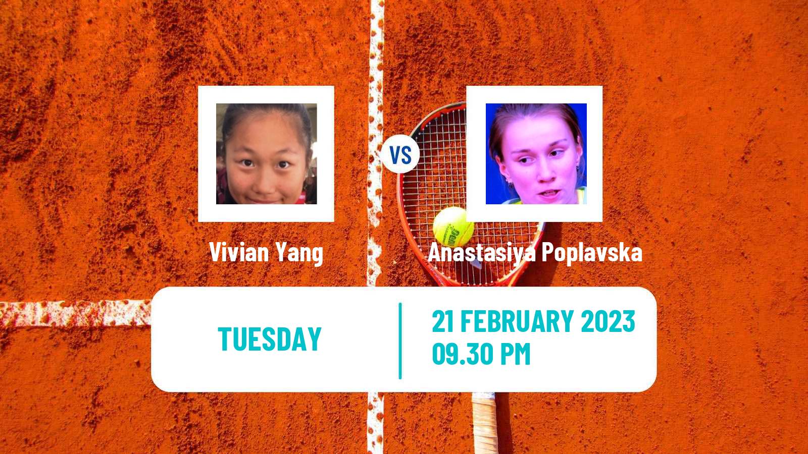 Tennis ITF Tournaments Vivian Yang - Anastasiya Poplavska