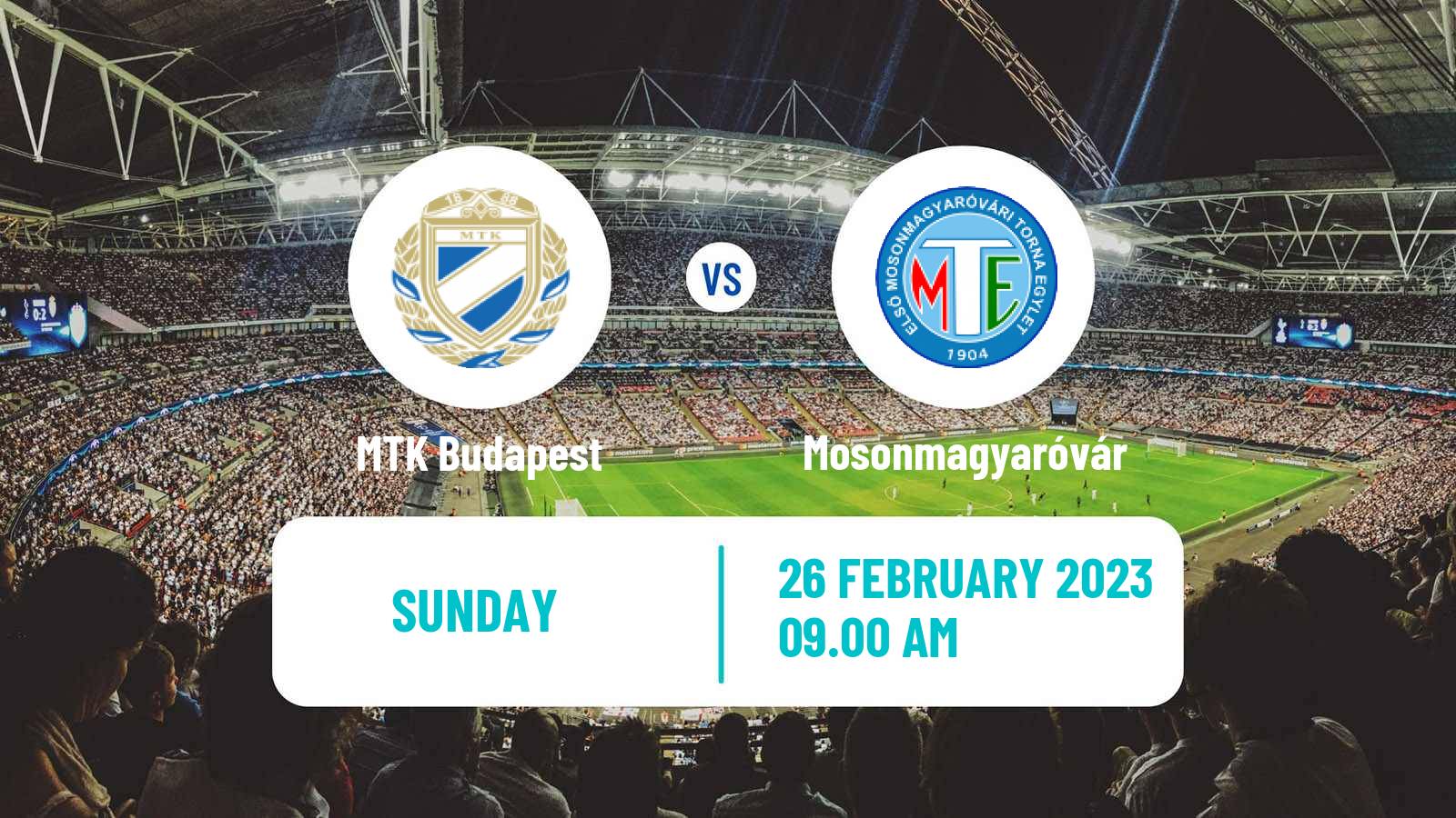 Soccer Hungarian NB II MTK Budapest - Mosonmagyaróvár