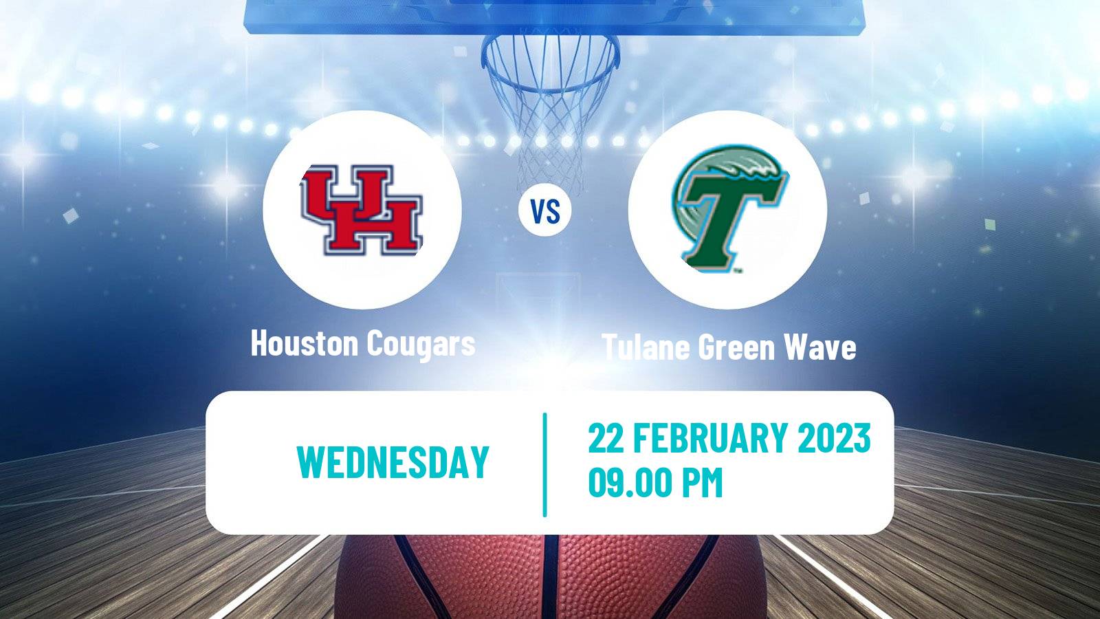 Basketball NCAA College Basketball Houston Cougars - Tulane Green Wave