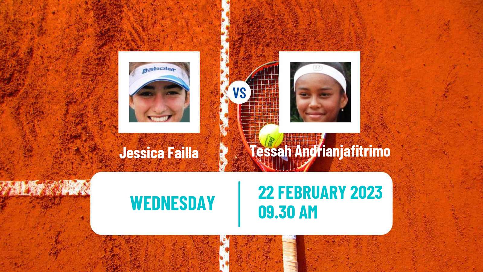 Tennis ITF Tournaments Jessica Failla - Tessah Andrianjafitrimo