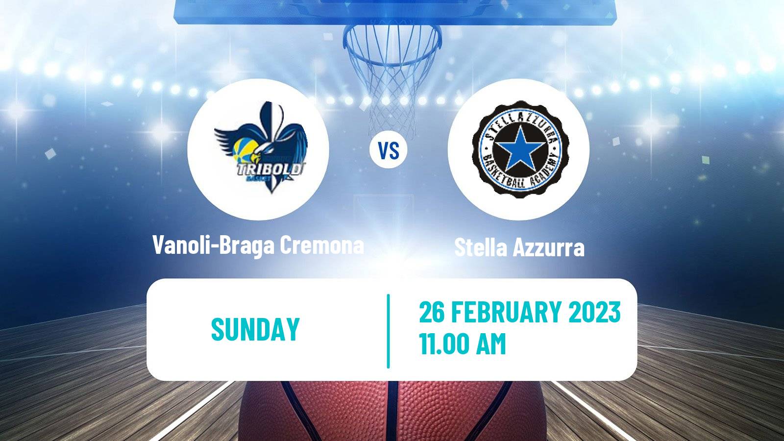 Basketball Italian Serie A2 Basketball Vanoli-Braga Cremona - Stella Azzurra
