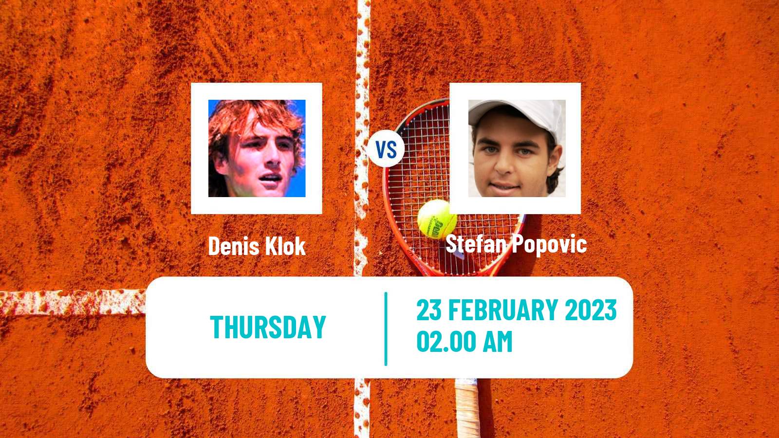 Tennis ITF Tournaments Denis Klok - Stefan Popovic